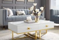 Aesthetic gold coffee table