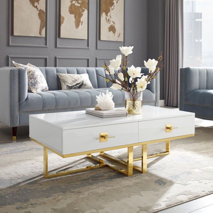 Aesthetic gold coffee table