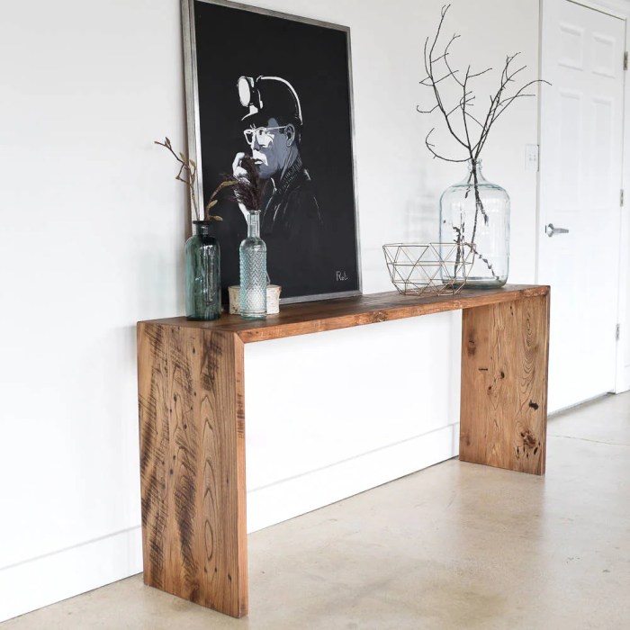 Modern rustic console table