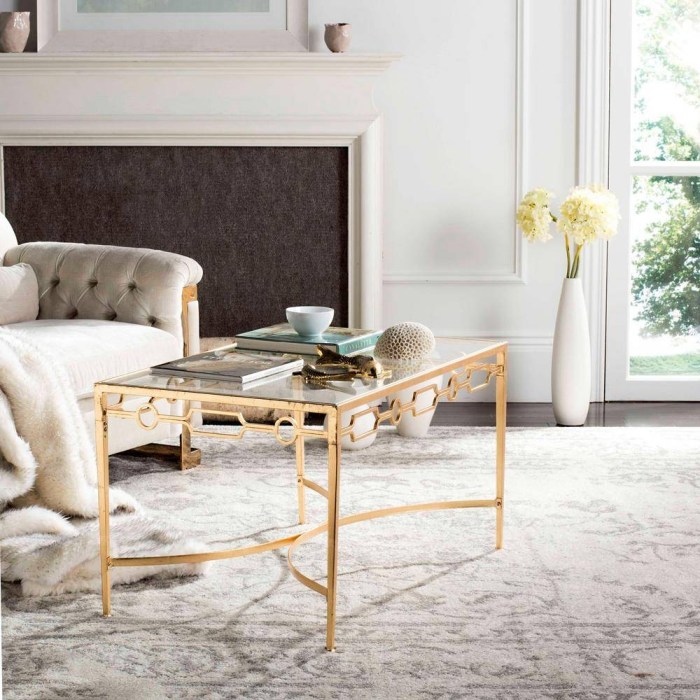 Aesthetic gold coffee table